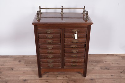 Lot 90 - A set of mid-20th Century mahogany filing/specimen drawers