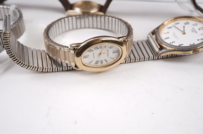Lot 86 - A diamond three stone ring; and a selection of costume jewellery; and wristwatches