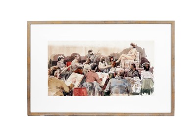 Lot 1045 - George Hutchinson – Life drawing session at Hexham, March 1989 | watercolour