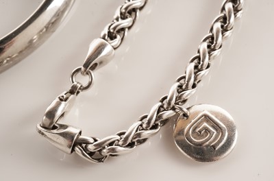 Lot 102 - A Georg Jensen silver bangle; and a George Jensen bracelet