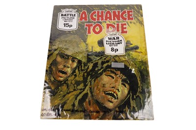 Lot 136 - Original painted artwork for Fleetway’s Battle Picture Library No. 1272 ‘A Chance to Die’