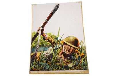 Lot 138 - Original painted artwork for Fleetway’s Battle Picture Library No. 56 ‘Know Your Enemy’