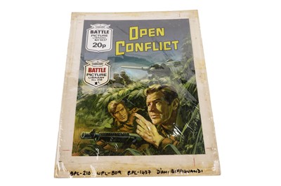Lot 139 - Original painted artwork for Fleetway’s Battle Picture Library No. 1437 ‘Open Conflict’