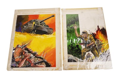 Lot 143 - Original painted artwork for Fleetway’s War Picture Library No. 583; and another