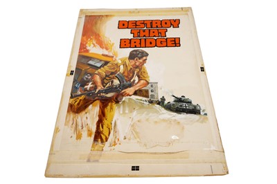 Lot 144 - Original painted artwork for Fleetway’s War Picture Library No. 1162 ‘Destroy That Bridge!’