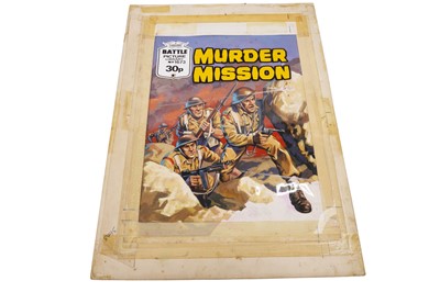 Lot 145 - Original painted artwork for Fleetway’s Battle Picture Library No. 1673 ‘Murder Mission’