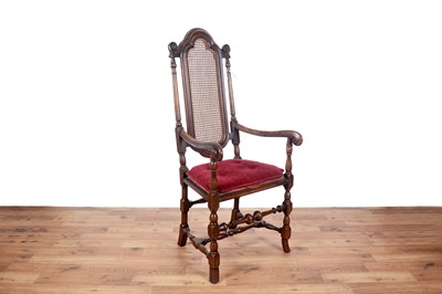 Lot 67 - Two late 19th/early 20th Century Jacobean style carved oak armchairs