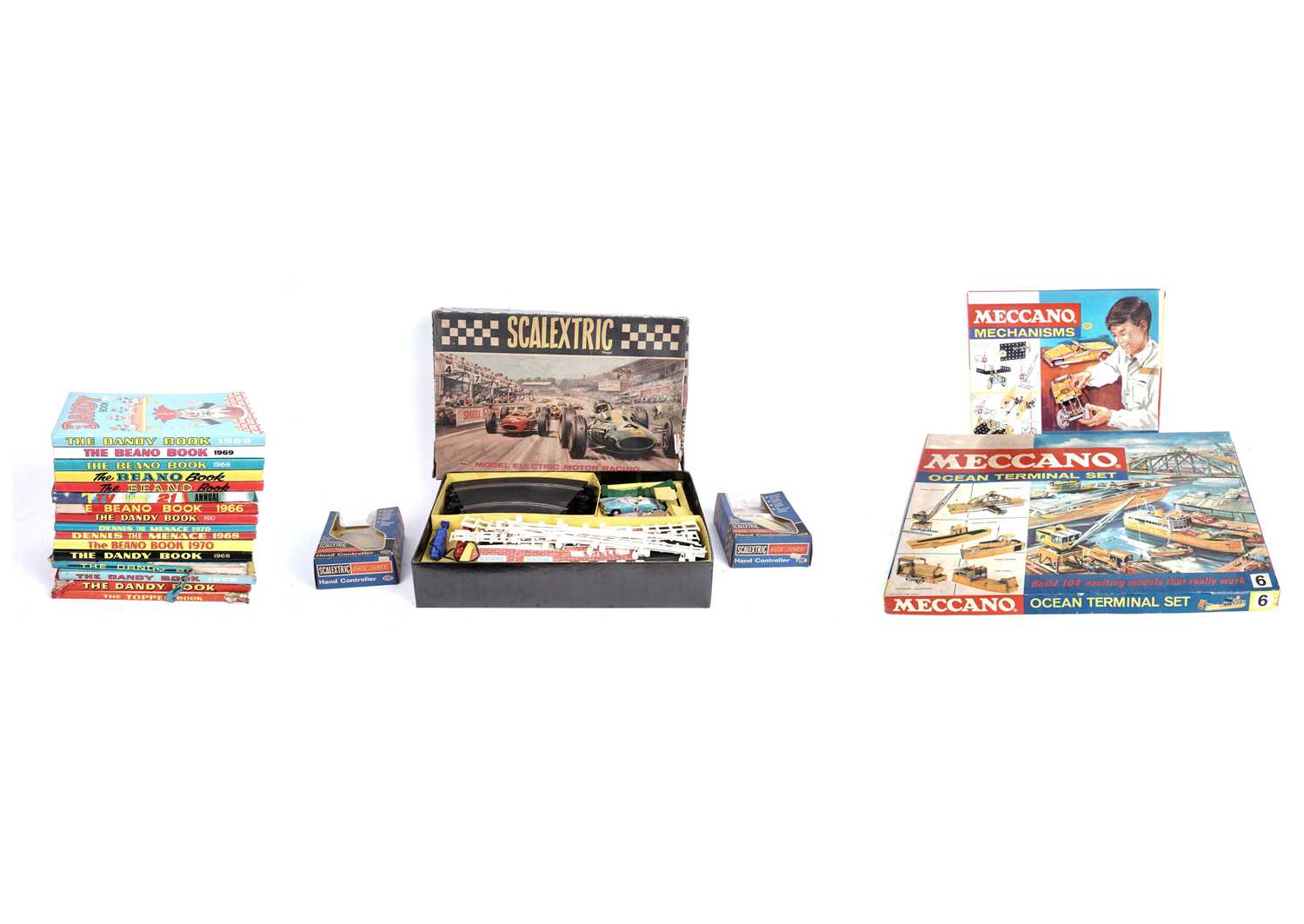 Lot 198 - A Scalextric 50 Set 50’s Model Electric Motor Racing Game; and other items