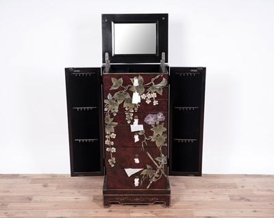 Lot 99 - An Oriental lacquered chest of drawers
