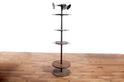 Lot 64 - An early 20th Century oak and metal shop display rack