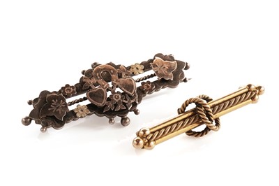Lot 98 - Two Victorian bar brooches