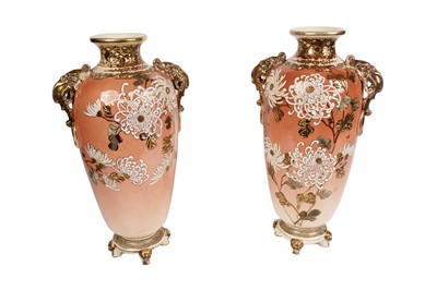 Lot 317 - A pair of late 19th Century Satsuma vases