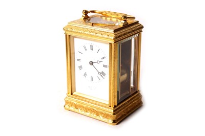 Lot 1373 - Drocourt, Paris: a 19th Century French gilt brass repeating carriage clock