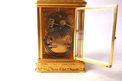 Lot 1373 - Drocourt, Paris: a 19th Century French gilt brass repeating carriage clock