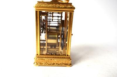 Lot 1373 - Drocourt, Paris: a 19th Century French gilt brass repeating carriage clock