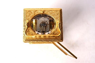 Lot 1373 - Drocourt, Paris: a 19th Century French gilt brass repeating carriage clock