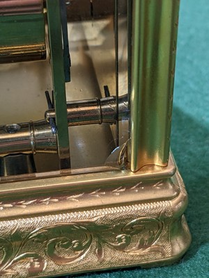 Lot 1373 - Drocourt, Paris: a 19th Century French gilt brass repeating carriage clock