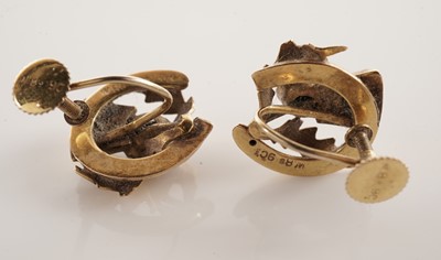 Lot 50 - A pair of thistle pattern screw back earrings
