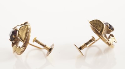 Lot 50 - A pair of thistle pattern screw back earrings