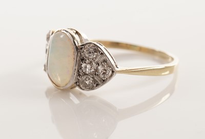 Lot 69 - An opal and diamond ring