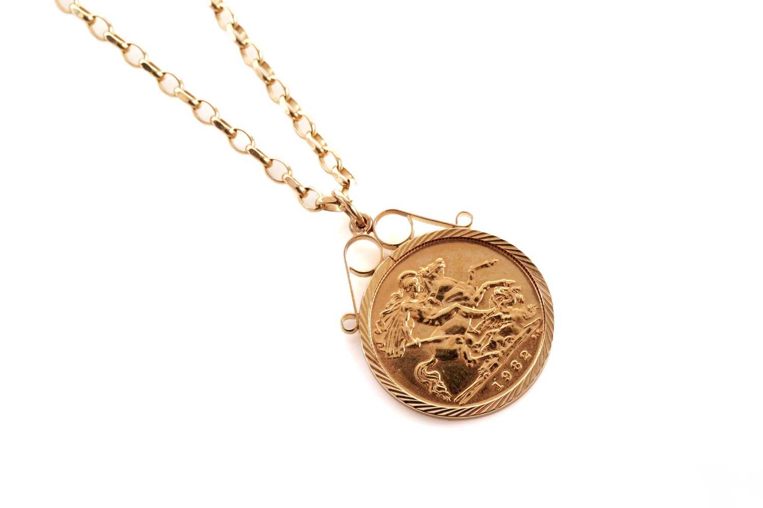 Lot 81 - A Queen Elizabeth II gold half sovereign pendant, on chain