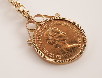 Lot 81 - A Queen Elizabeth II gold half sovereign pendant, on chain
