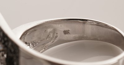 Lot 119 - A diamond and black diamond dress ring