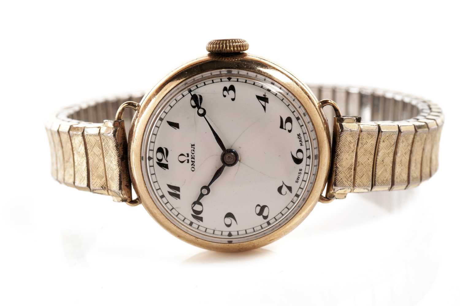 Lot 167 - A 1930s Omega 9ct gold cased cocktail wristwatch