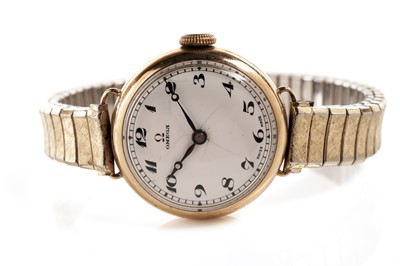 Lot 167 - A 1930s Omega 9ct gold cased cocktail wristwatch