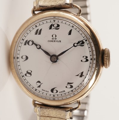 Lot 167 - A 1930s Omega 9ct gold cased cocktail wristwatch