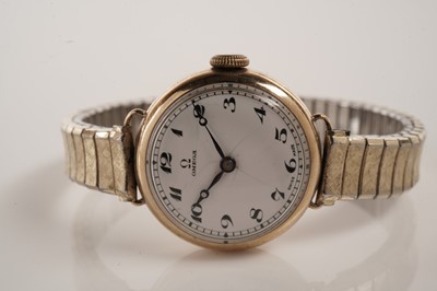 Lot 167 - A 1930s Omega 9ct gold cased cocktail wristwatch