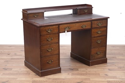 Lot 56 - Robson & Sons Newcastle: a Edwardian mahogany pedestal kneehole desk