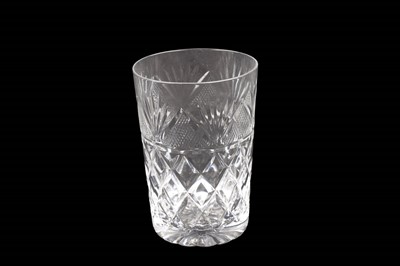 Lot 102 - An assortment of glassware including: a number of cut-glass tumblers