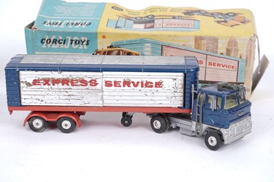 Lot 124 - A Corgi Toys Ford Tilt Cab 'H' Series and Working Conveyor on Forward Control Jeep