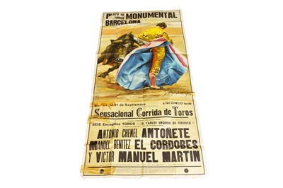 Lot 293 - A large Spanish bull fighting advertising poster