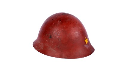 Lot 196 - A Second World War Japanese type 90 steel combat helmet