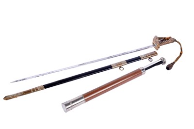 Lot 139 - A George V 1827 pattern Royal Navy Officer's sword; and a telescope