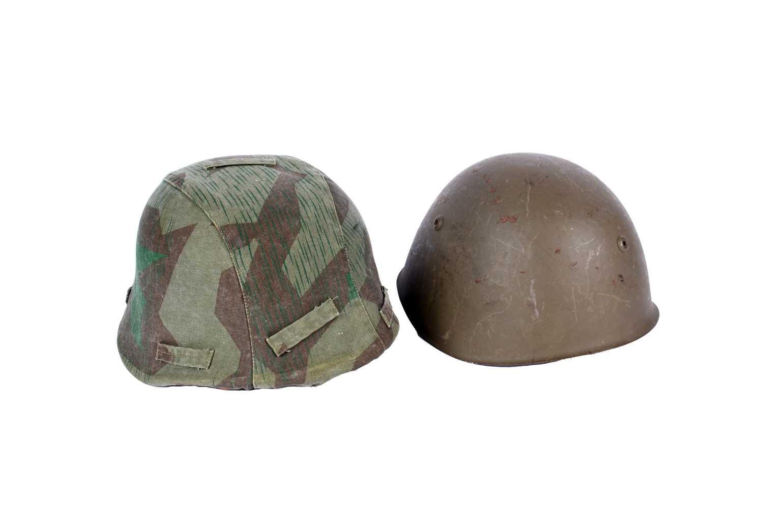 Lot 198 - A German M40 pattern helmet and an American helmet