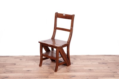 Lot 18 - A mahogany metamorphic library chair/steps