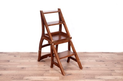 Lot 18 - A mahogany metamorphic library chair/steps
