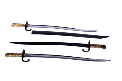 Lot 120 - Three French 19th Century Chassepot bayonets