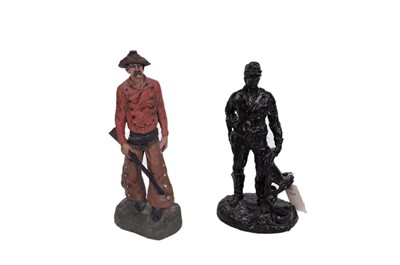 Lot 735 - A pair of bronze Franklin Mint figures and other figures and collectibles