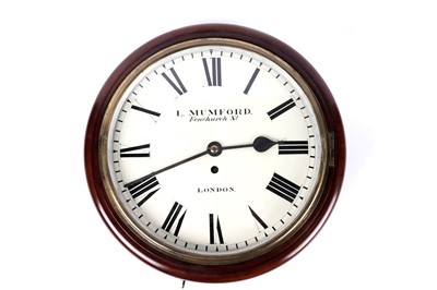 Lot 1375 - L. Mumford, Fenchurch Street, London: a late 19th Century wall timepiece