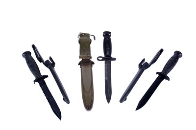 Lot 135 - A US M7 bayonet; and two Danish M96 knives