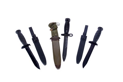 Lot 135 - A US M7 bayonet; and two Danish M96 knives
