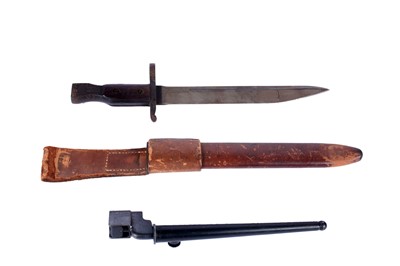 Lot 136 - A WWI Ross rifle bayonet; and another bayonet