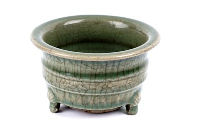 Lot 328 - A Chinese Longquan celadon brush washer