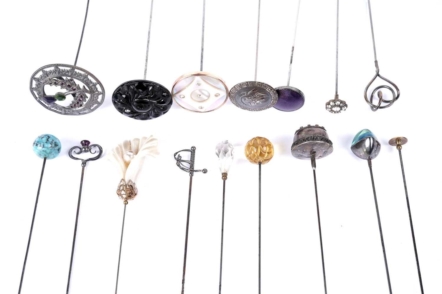 Lot 1503 - Edwardian and later silver hat pins