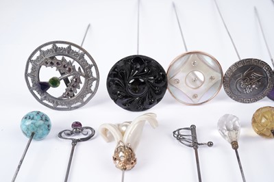 Lot 1503 - Edwardian and later silver hat pins
