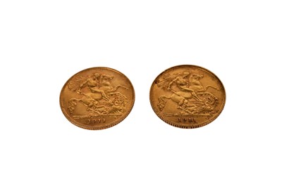 Lot 941 - Two George V gold half sovereigns 1911